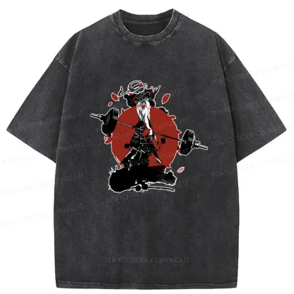 Tokyo-Tiger Samurai Fitness Washed T-Shirt