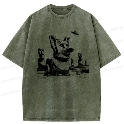 Tokyo-Tiger Funny Corgi Washed T-Shirt