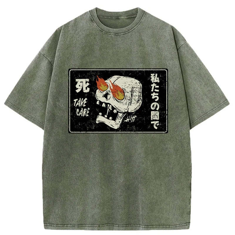 Tokyo-Tiger Take Care Japanese Washed T-Shirt