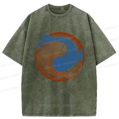 Tokyo-Tiger Yin Yang Fish Washed T-Shirt