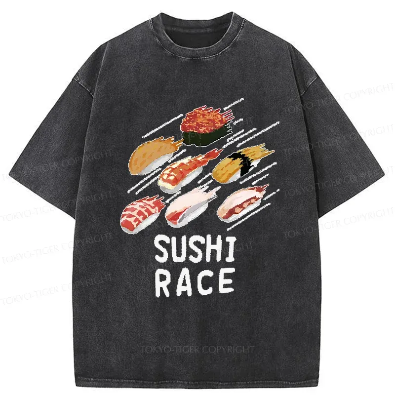 Tokyo-Tiger Sushi Competition Washed T-Shirt