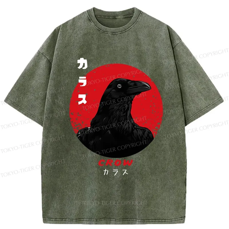 Tokyo-Tiger Mysterious Crow Washed T-Shirt