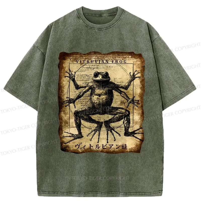 Tokyo-Tiger Vitruvian Frog Washed T-Shirt