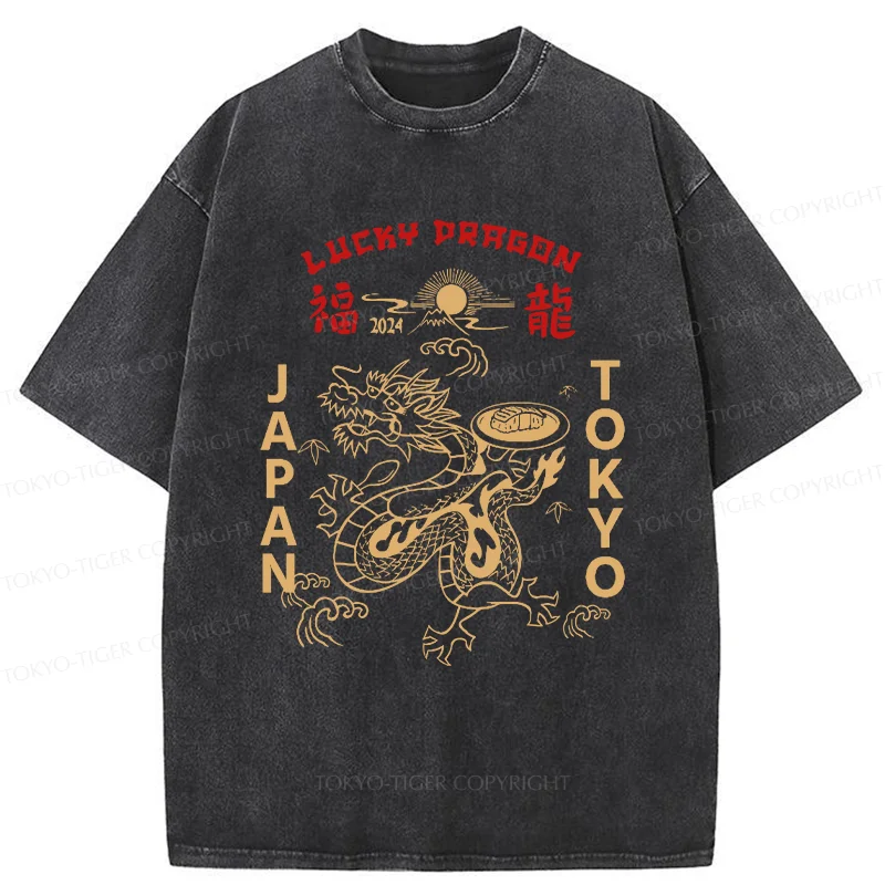 Tokyo-Tiger Lucky Dragon Washed T-Shirt