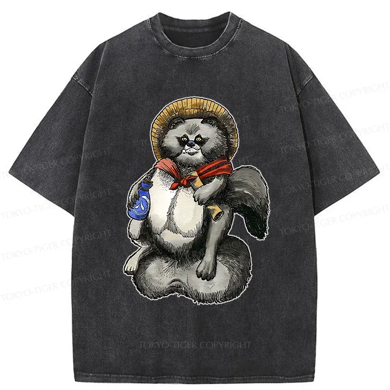 Tokyo-Tiger Japanese Mascot Washed T-Shirt