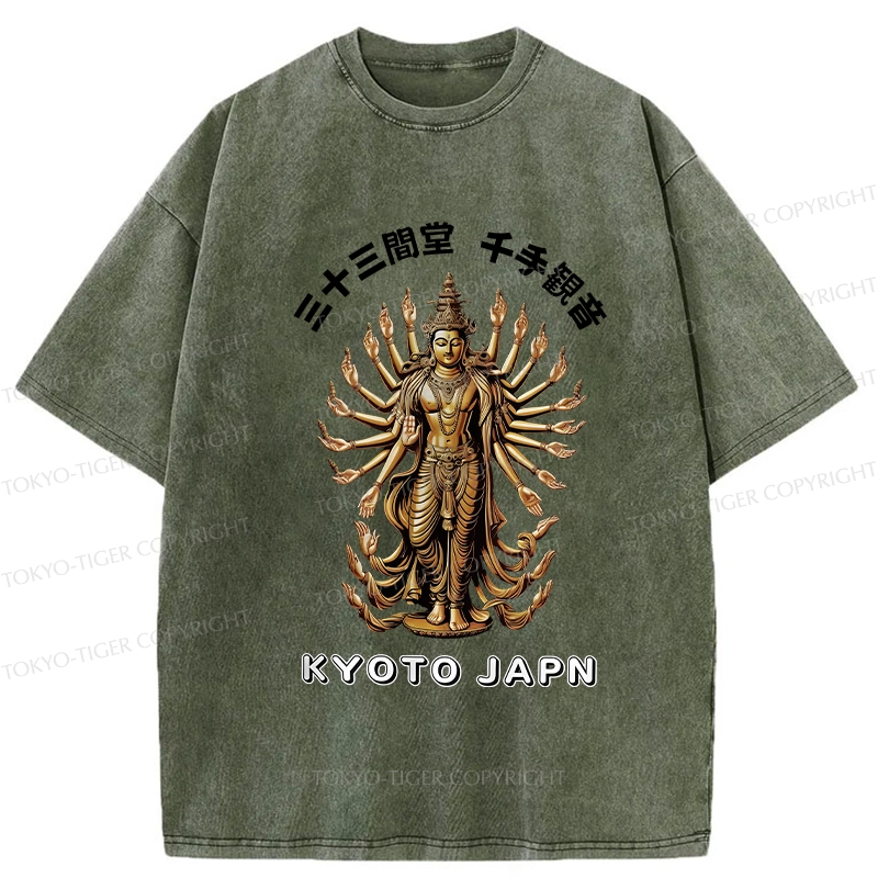 Tokyo-Tiger Senju Kannon Washed T-Shirt