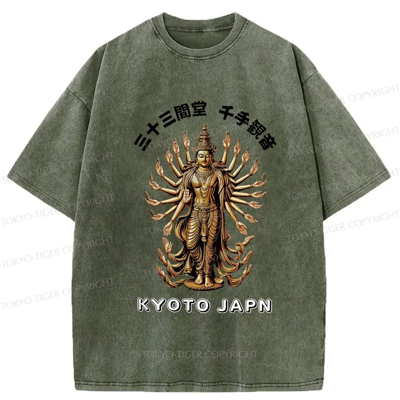 Tokyo-Tiger Senju Kannon Washed T-Shirt