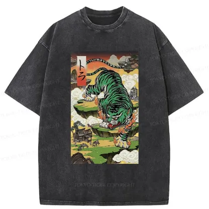 Tokyo-Tiger Fierce Tiger Washed T-Shirt