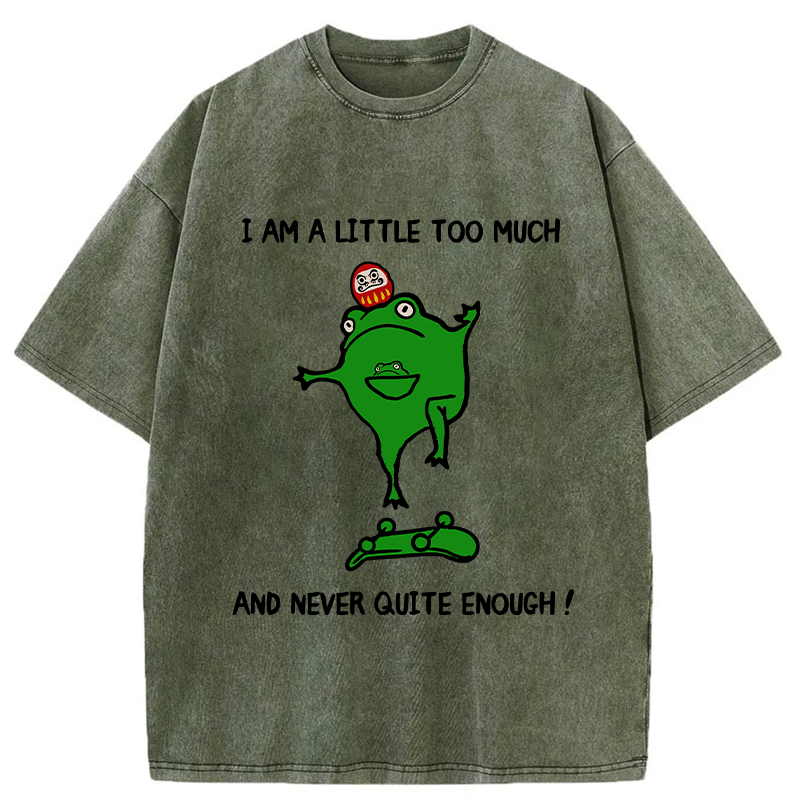 Tokyo-Tiger Funny Frog Skateboard Washed T-Shirt