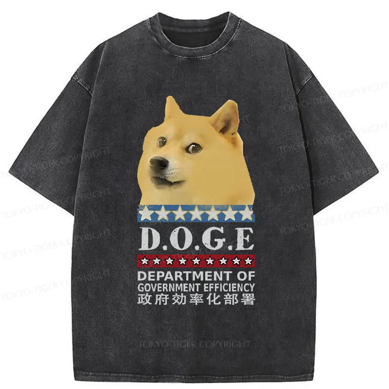 Tokyo-Tiger D O G E Dog Washed T-Shirt