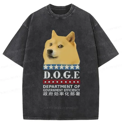 Tokyo-Tiger D O G E Dog Washed T-Shirt