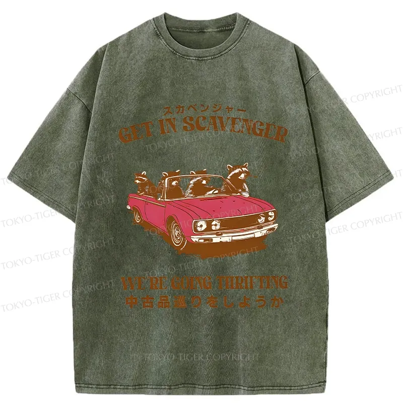 Tokyo-Tiger Get In Scavenger Washed T-Shirt