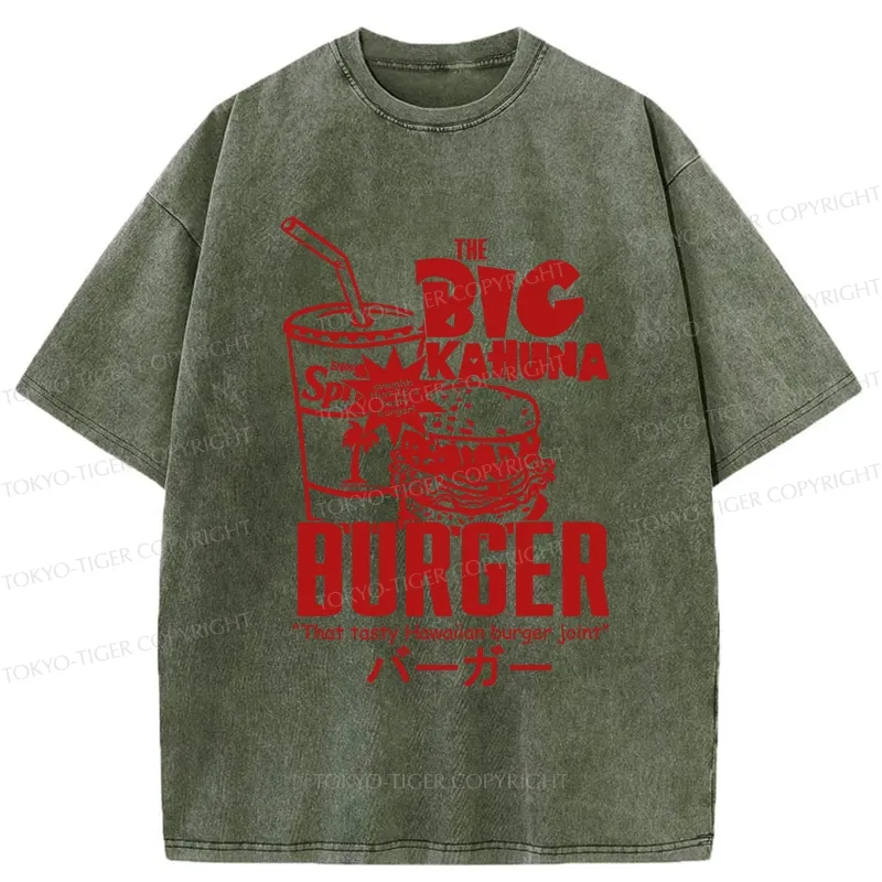 Tokyo-Tiger Tasty Hawaiian Burger Washed T-Shirt