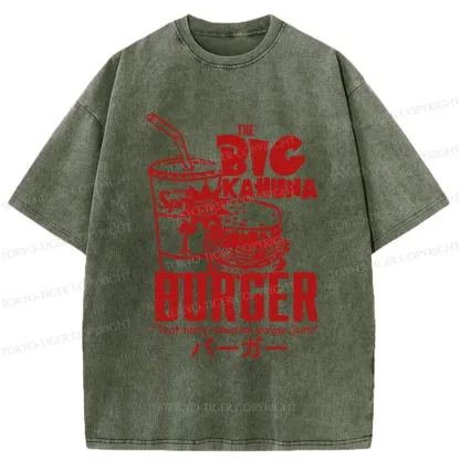 Tokyo-Tiger Tasty Hawaiian Burger Washed T-Shirt