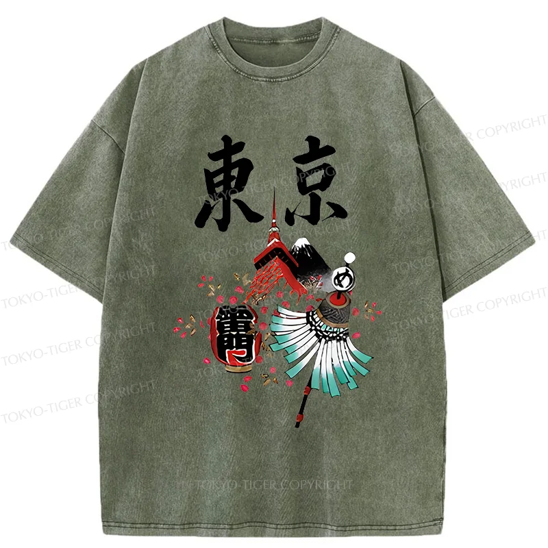 Tokyo-Tiger Tokyo Tourism Washed T-Shirt