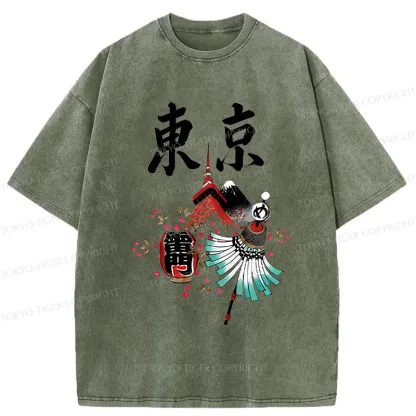 Tokyo-Tiger Tokyo Tourism Washed T-Shirt
