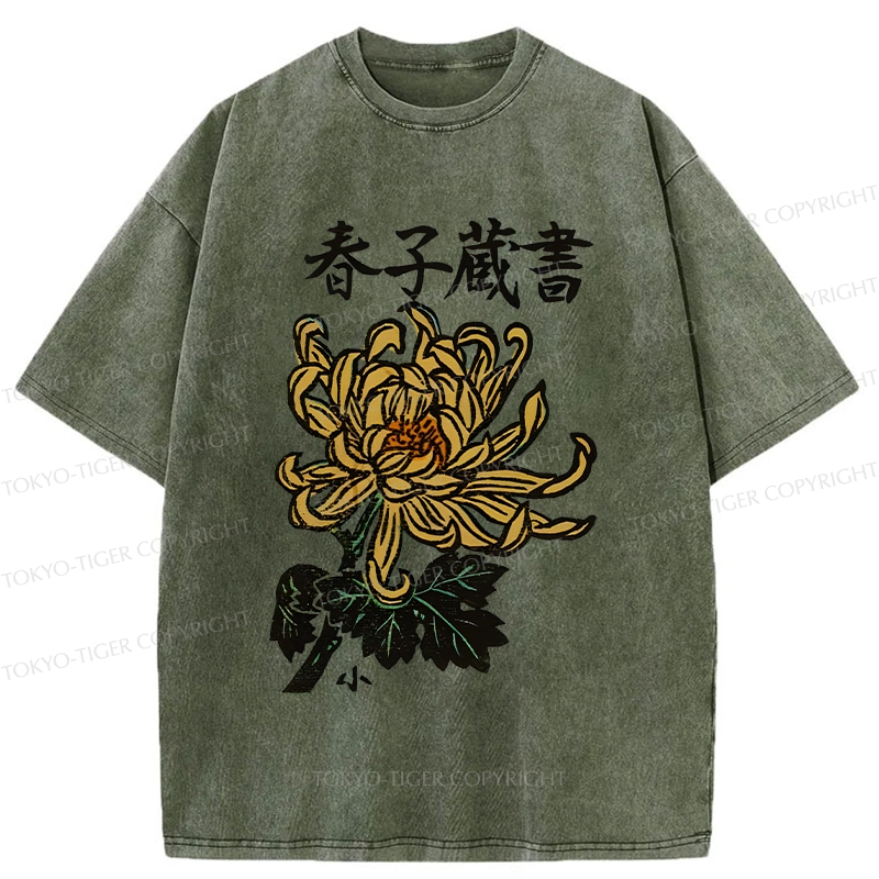 Tokyo-Tiger Spring Chrysanthemum Washed T-Shirt