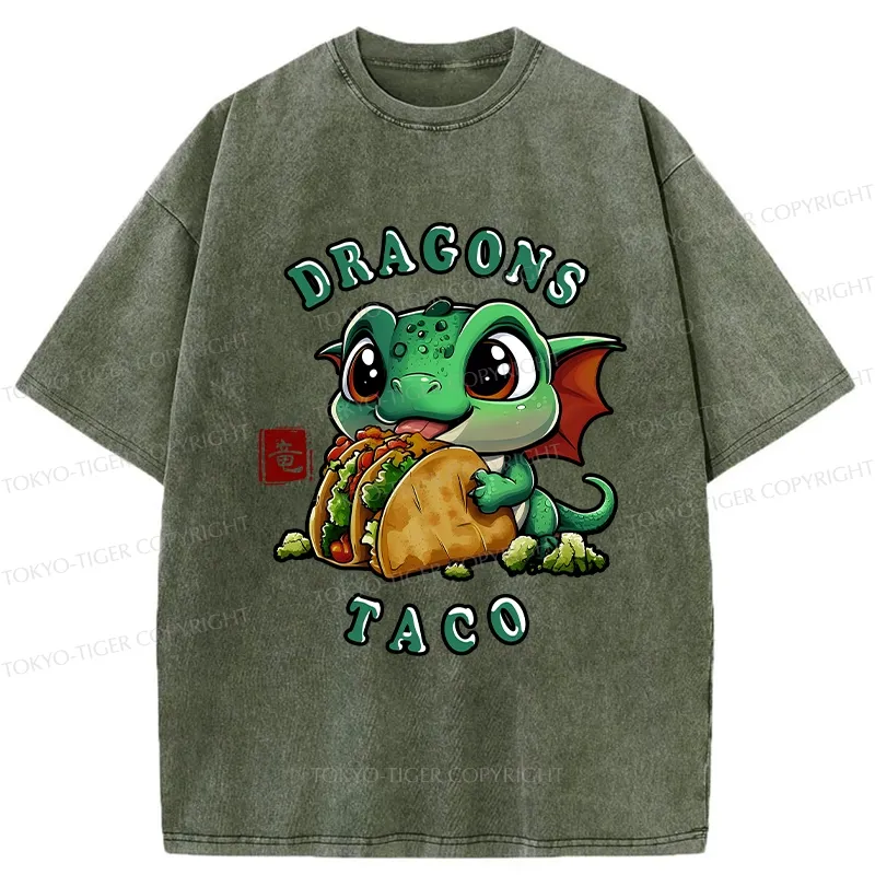 Tokyo-Tiger Dragon Taco Washed T-Shirt