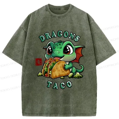 Tokyo-Tiger Dragon Taco Washed T-Shirt
