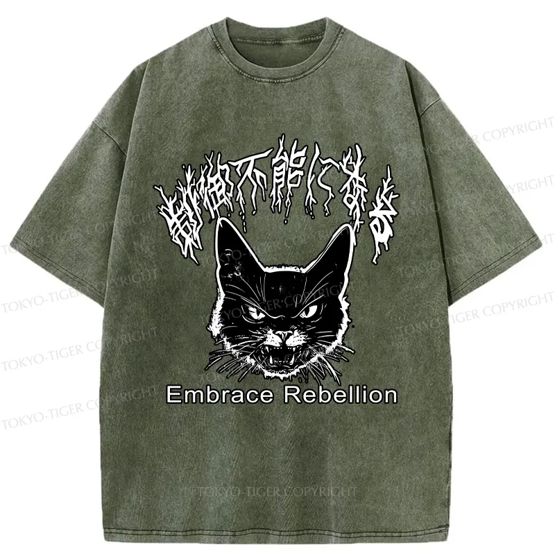 Tokyo-Tiger Embrace Rebellion Washed T-Shirt