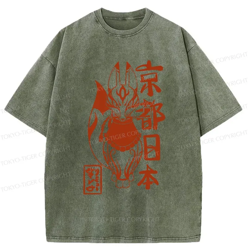 Tokyo-Tiger Japanese Fox Monster Washed T-Shirt