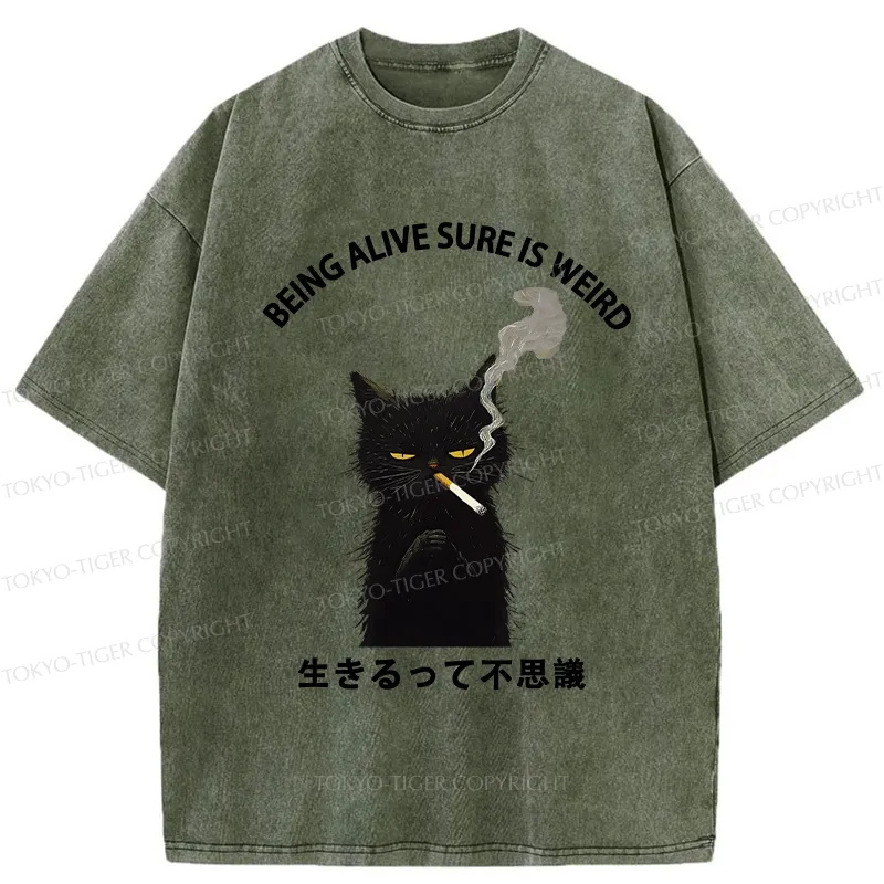 Tokyo-Tiger Being Alive Sure Is Weird Washed T-Shirt