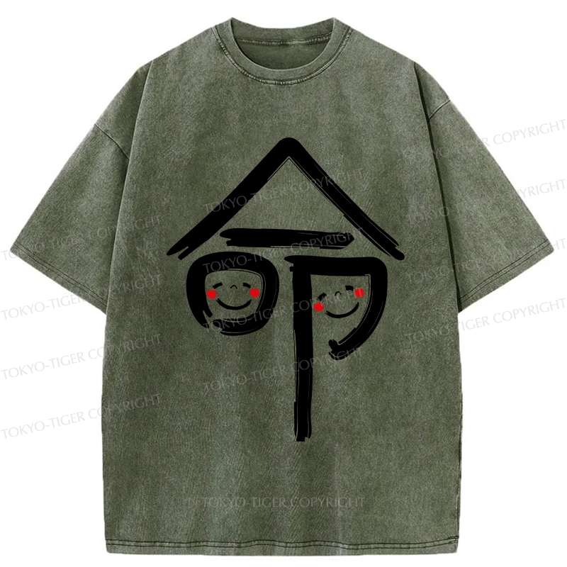 Tokyo-Tiger Japanese Fate Kanji Washed T-Shirt