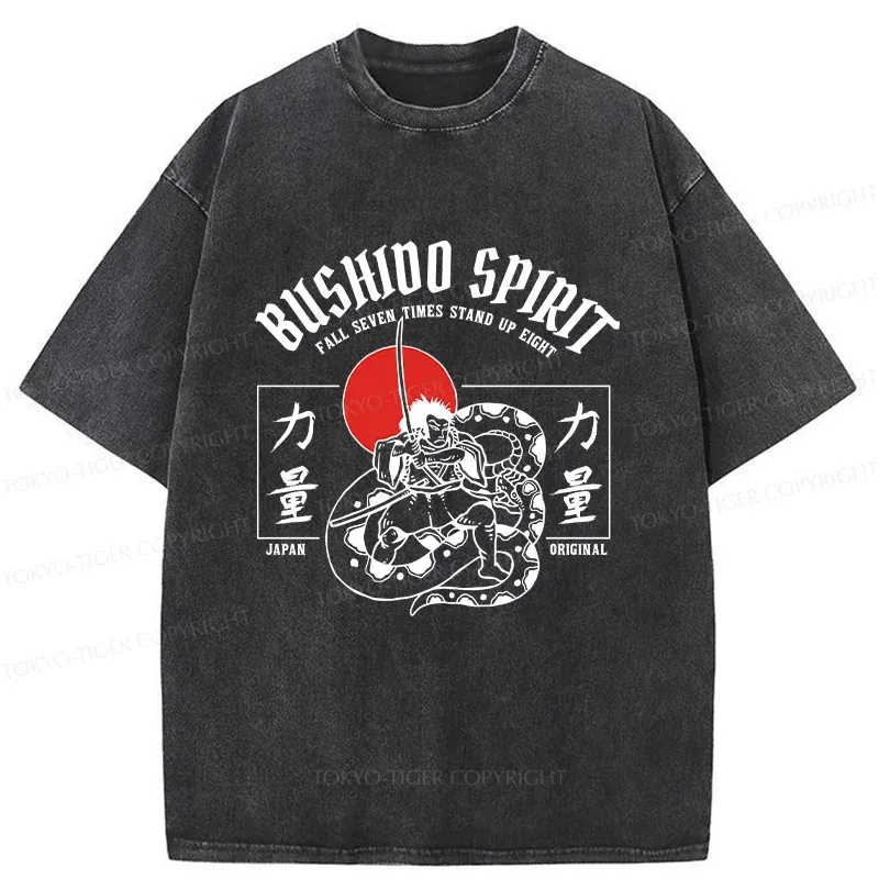 Tokyo-Tiger Samurai Spirit Washed T-Shirt