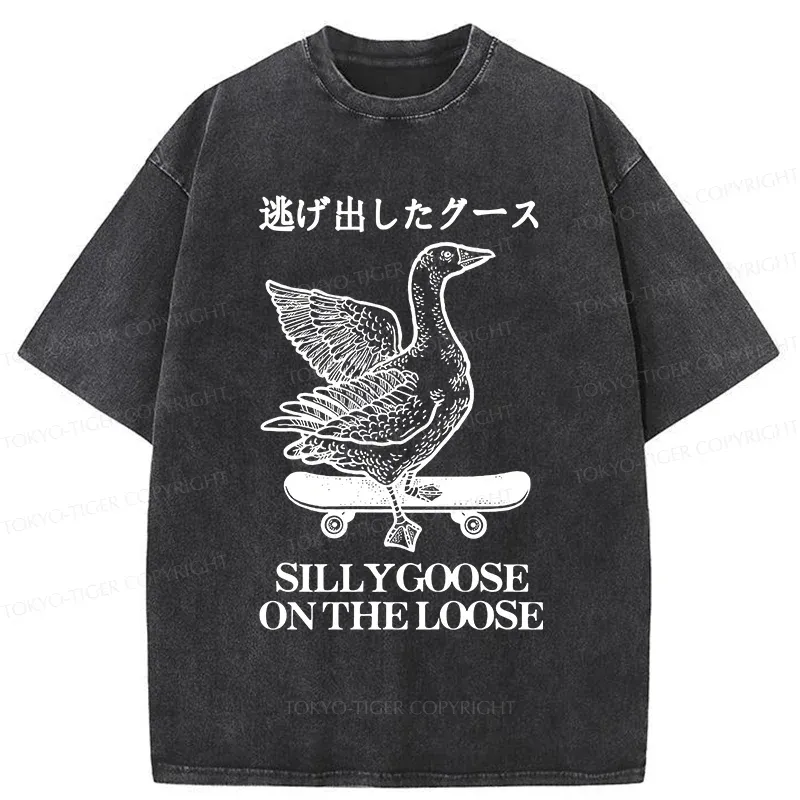 Tokyo-Tiger Skateboard Goose Washed T-Shirt