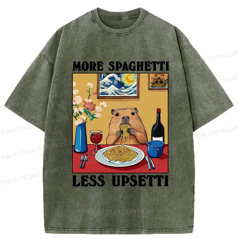 Tokyo-Tiger More Spaghetti Less Upsetti Capybara Washed T-Shirt Sale