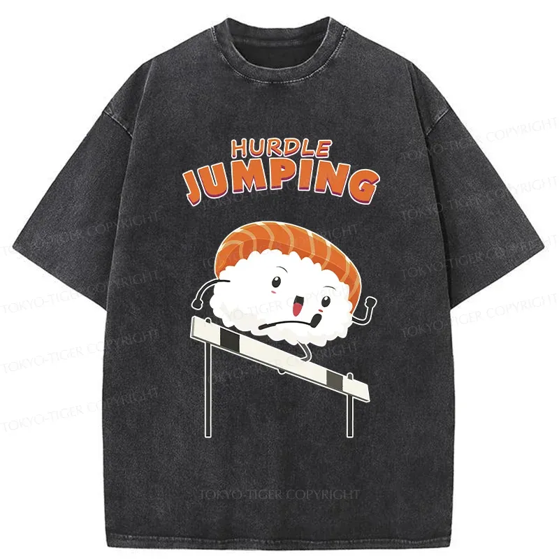Tokyo-Tiger Hurdle Sushi Washed T-Shirt