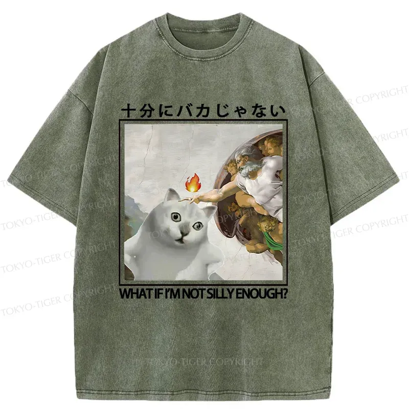 Tokyo-Tiger Stupid Cat Condemned By God Washed T-Shirt