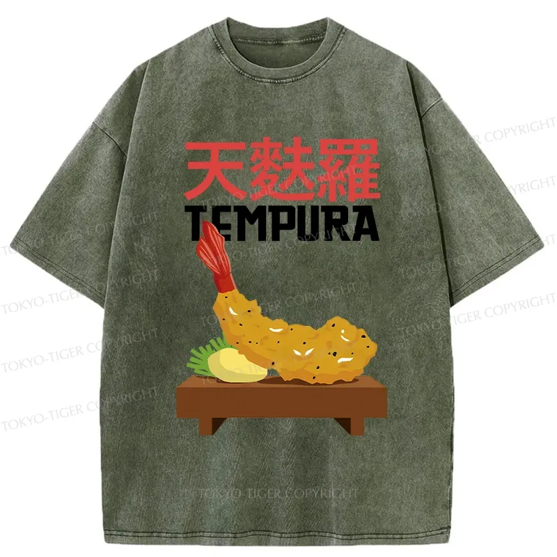 Tokyo-Tiger Shrimp Tempura Washed T-Shirt