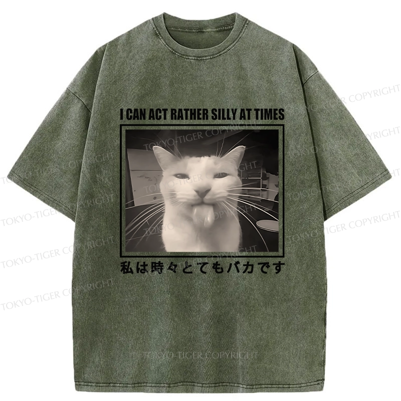 Tokyo-Tiger I Can Act Rather Silly At Times Washed T-Shirt