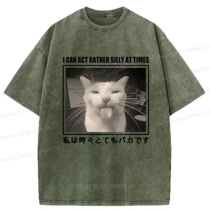 Tokyo-Tiger I Can Act Rather Silly At Times Washed T-Shirt