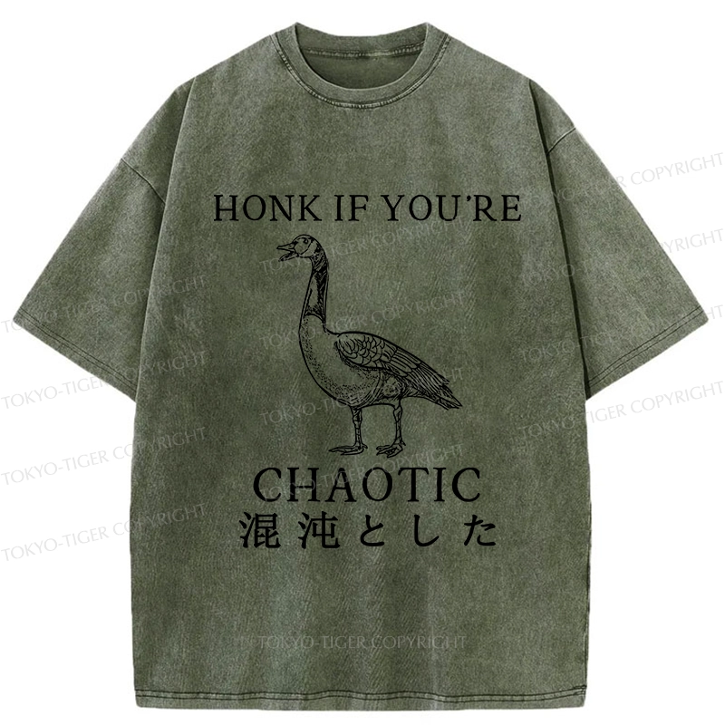 Tokyo-Tiger Honk If You're Chaotic Washed T-Shirt
