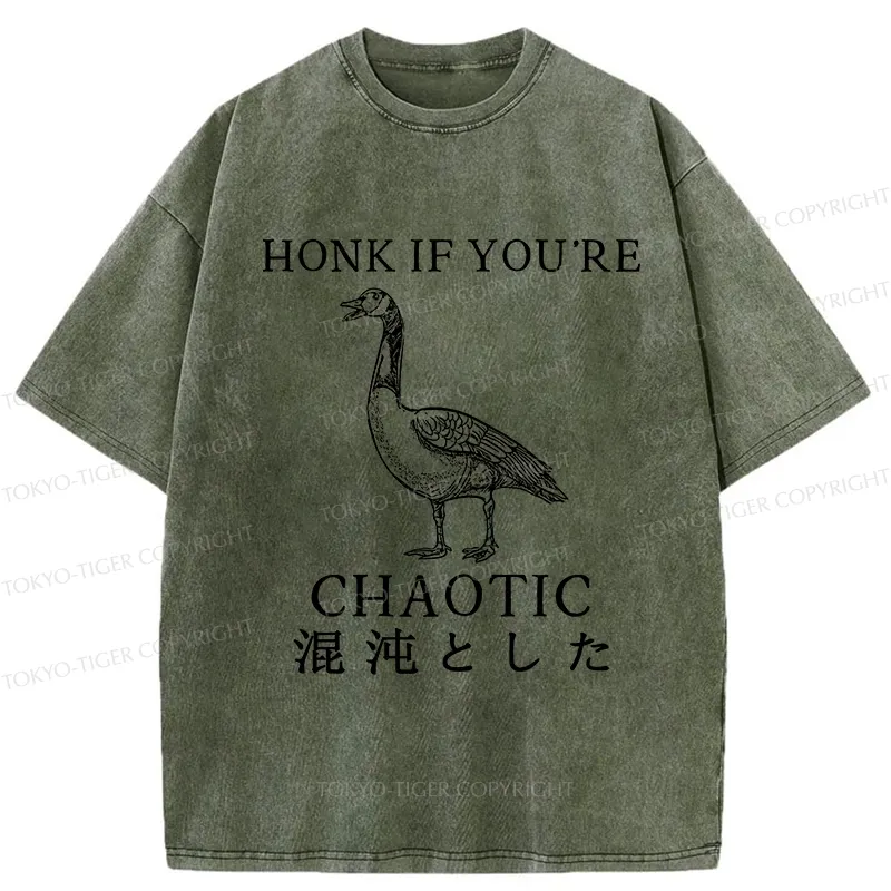 Tokyo-Tiger Honk If You're Chaotic Washed T-Shirt