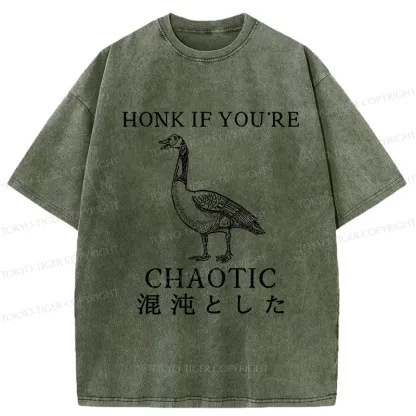 Tokyo-Tiger Honk If You're Chaotic Washed T-Shirt