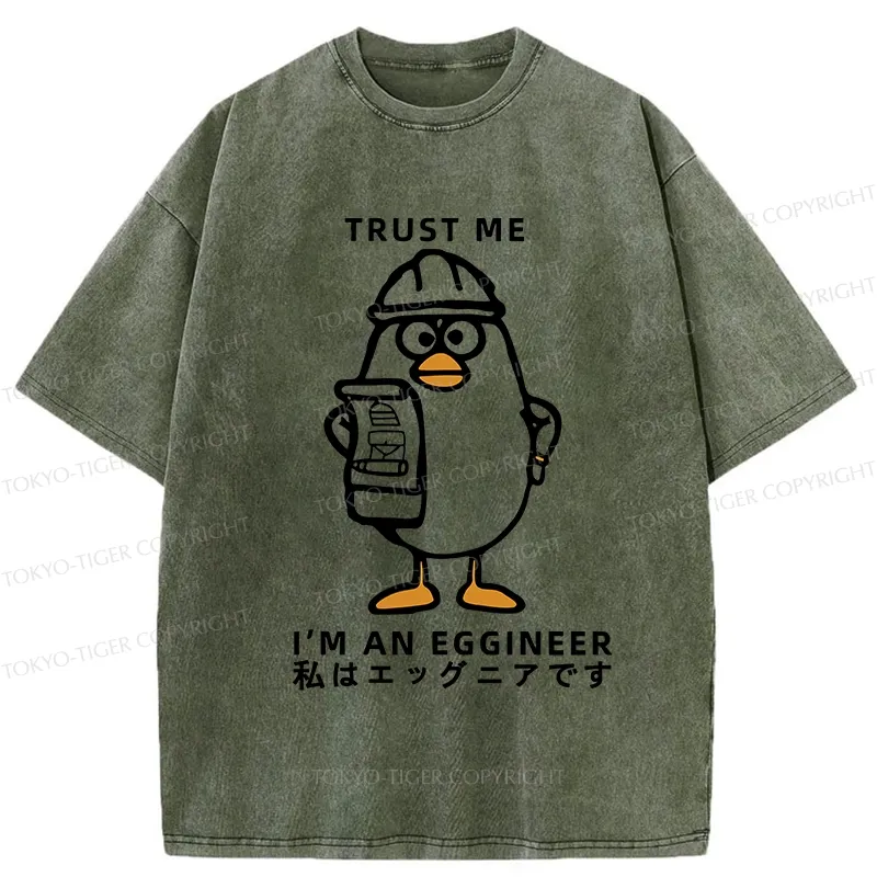 Tokyo-Tiger Trust Me I'm An Eggineer Washed T-Shirt