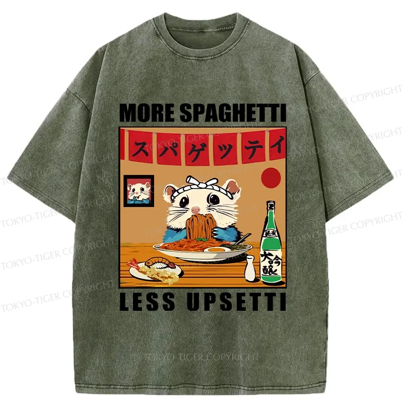 Tokyo-Tiger More Spaghetti Less Upsetti Hamster Washed T-Shirt