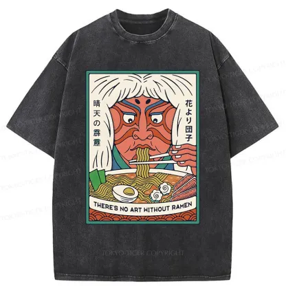 Tokyo-Tiger Kabuki Eat Ramen Washed T-Shirt