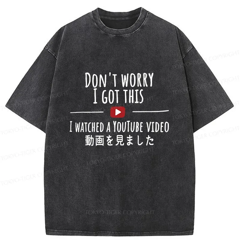 Tokyo-Tiger I Watched The Video Washed T-Shirt