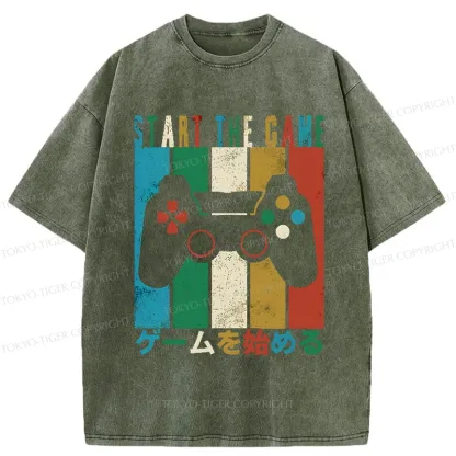 Tokyo-Tiger Start The Game Washed T-Shirt
