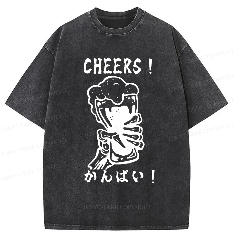 Tokyo-Tiger Cheers Together Washed T-Shirt