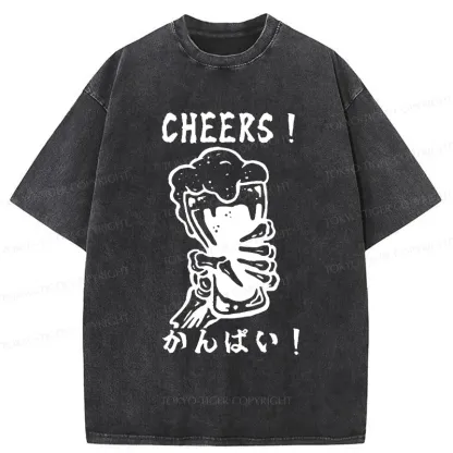 Tokyo-Tiger Cheers Together Washed T-Shirt