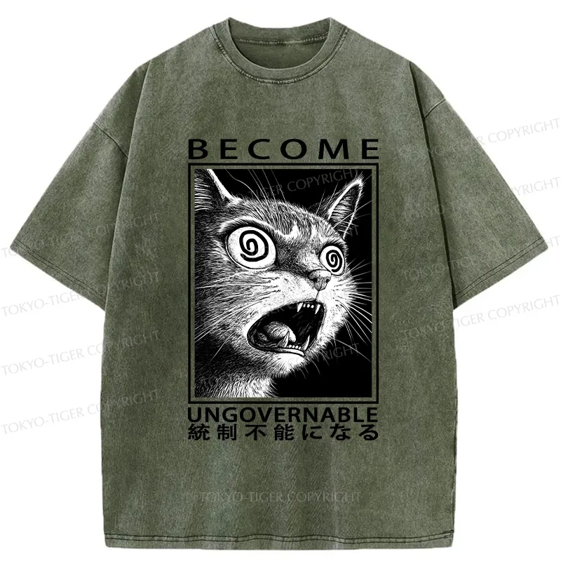 Tokyo-Tiger Become Ungovernable Japanese Washed T-Shirt
