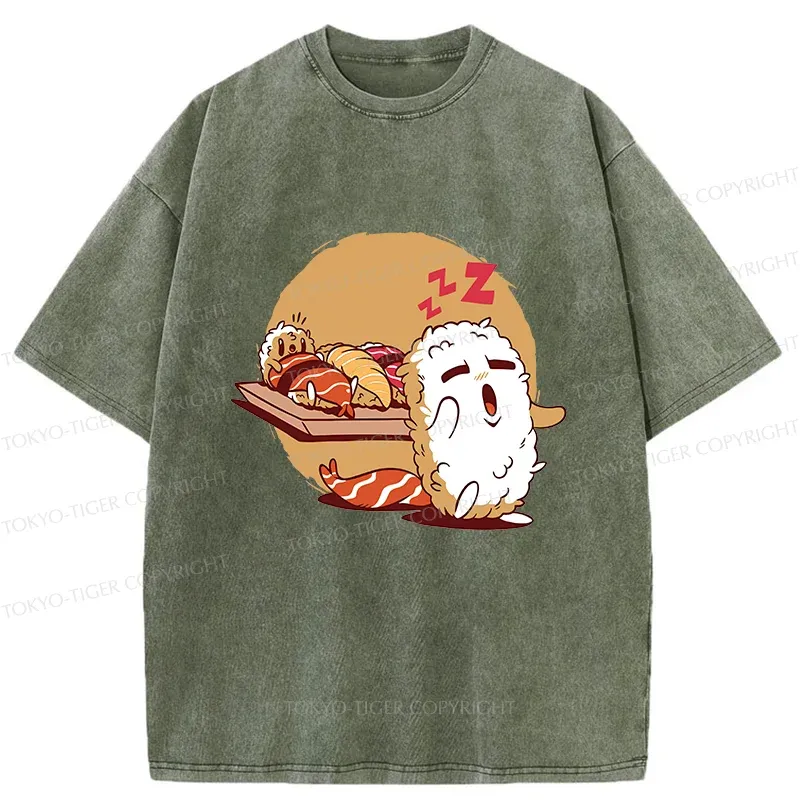 Tokyo-Tiger Sleepwalking Sushi Washed T-Shirt