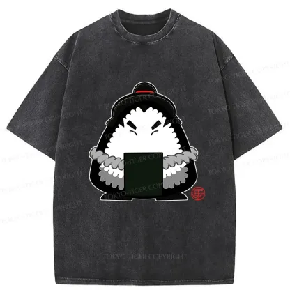 Tokyo-Tiger Onigiri Samurai Washed T-Shirt
