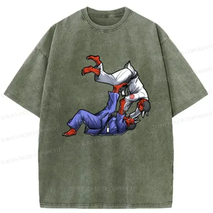 Tokyo-Tiger Karate Duel Ghost Washed T-Shirt