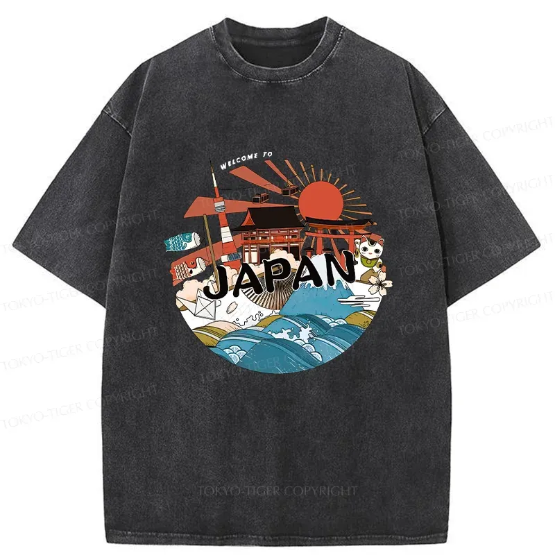 Tokyo-Tiger Welcome To Japan Washed T-Shirt